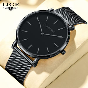LIGE Fashion and Casual Quartz Watch Women 100% Original Waterproof Luminous Clock Men + Box