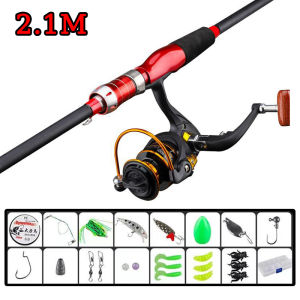 Baitcasting/Spinning Reel Set Fishing Rod Set Spinning Reel Rod Set 7.2:1 Fishing Rod1.8M-2.1M Fishing Gear Fishing Sports Outdoor