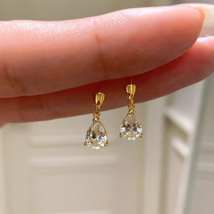 Womens New Exquisite Zircon Water Droplet Pendant Korean Version Jewelry Tassel Light Luxury Banquet Imitation Diamond Earrings h261016