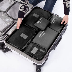 6 in1 Travel Organizer Laundry Pouch Portable Bag Traveling Luggage Bag Mesh Cloth Luggage