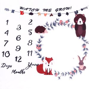 Newborn Baby 12 Months Animal Monthly Milestone Blanket Grow Background Cloth Photography Props
