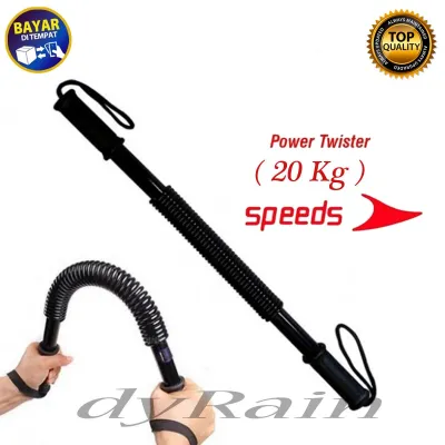 Alat Bantu Olah Raga Power Twister 20Kg / Alat Fitnes Batang Pancing Semi Baja Penguat Otot Tangan Dan Dada