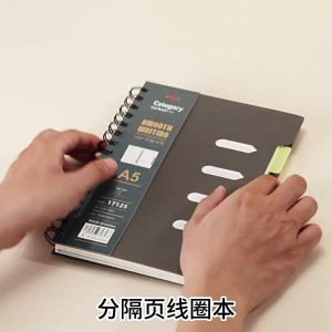 College Ruled Notebook 210 Pages Twin Coil Binding Journal Notebook with Page Dividers for Writing Noting Journaling