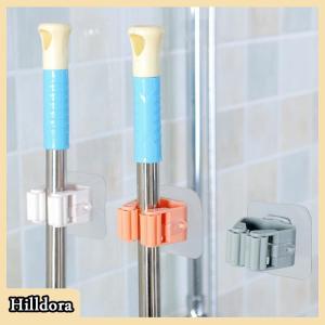 [Hilldora] Treo tường Lau chủ Bàn Chải Chổi móc áo ô Clip phòng tắm lưu trữ giá