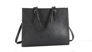 ⚡ ⚡ Laptop Bags for Women 15.6 inch Large Leather Tote Bag Ladies Laptop Handbag Computer School Shoulder Bag Business Work Bag Black