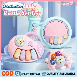 Baby Rattle Drum Music Toy Set Sensory Early Learning Infant Toddler Gift Playtime