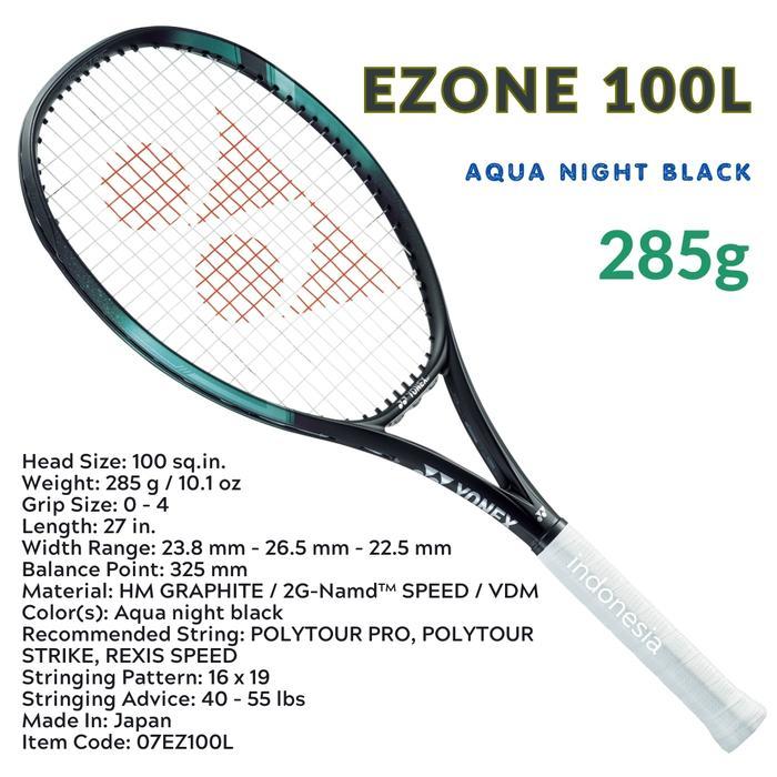 EZONE 100L 285G AQUA NIGHT BLACK RAKET TENIS Sports Emporium