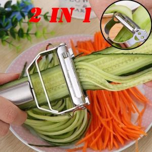 3Pcs Stainless Steel Potato Cucumber Julienne Peeler Carrot Grater Feather Clip Fruit Peeler