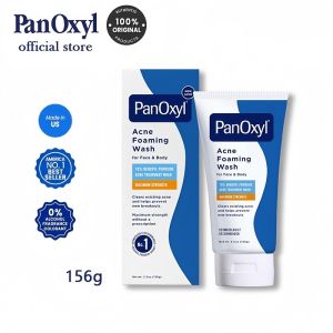 PanOxyl Acne Foaming Wash 156g 10% Benzoyl Peroxide Maximum Strength Acne Cleanser Face & Body Wash Clear Existing Pimples Prevent New Breakouts Deep Cleansing Anti‑Acne Treatment Facial & Back Chest Acne Care