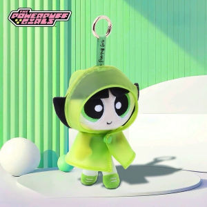 New 12cm Anime The Powerpuff Girls Angel Plush Pendant Toys Cute Bunny Puppy Bear Charm Doll Keychain Childrens Birthday Christmas Gift