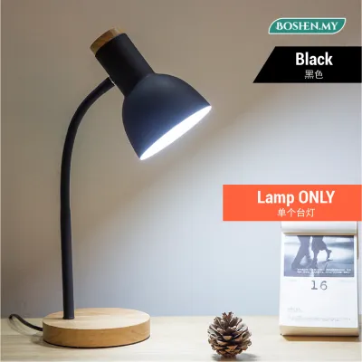 Nordic Adjustable Wood Metal Small Table Lamp Study Reading Bedside Bedroom Desk Night Light Bilik Lampu Baca Meja