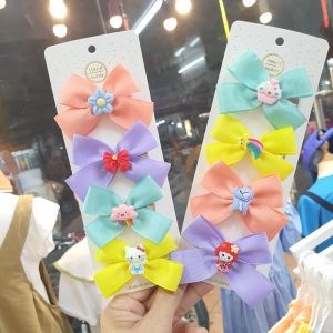 Set 4 kẹp tóc nơ xinh xắn cho bé gái Set 4 kẹp tóc handmade nhiều màu xinh cho bé gái