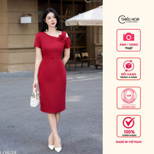 Đầm thiết kế tinh xảo sang trọng chất liệu Cotton Lạnh êm dịu trên da DD4L0848 Thời trang Thiều Hoa