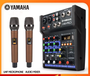 YAMAHA  Professional 4 Channel USB/Bluetooth Mixer  With reverb effect home and 2 pcs wireless microphone..