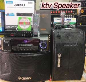 Videoke/Karaoke Crown BFA-10 Baffles with Amplifier and Platinum KS10 /Junior 2 Karaoke Player VOLUME 22 UPDATED CD With Free Wired Microphone