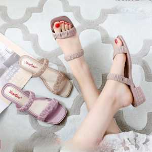 Sandal Jelly Wanita IMPORT 2 Tali Kerut VRN 3305 TERBARU ANTI LICIN HEELS KOTAK SOL KARET