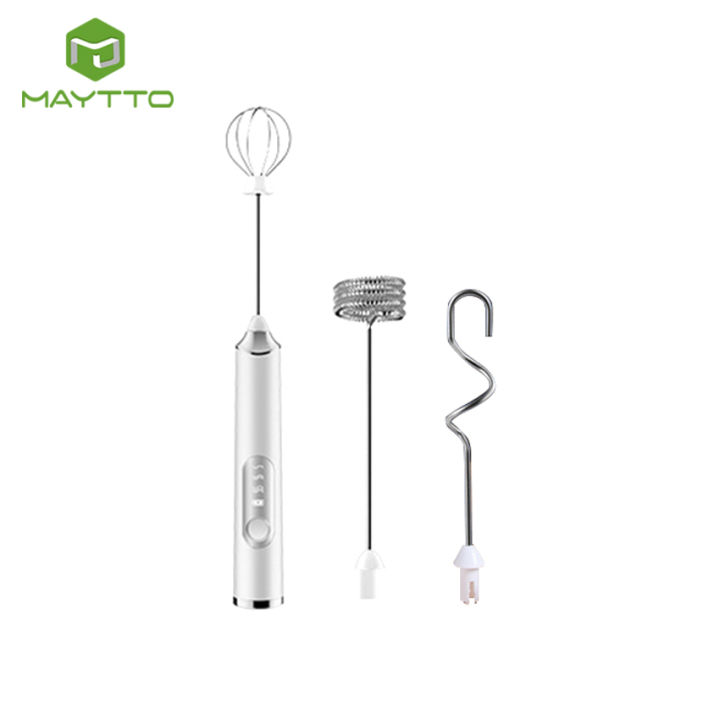 Maytto Milk Frother HandHeld Electric Egg Beater Blender USB Rechargeable Foam Maker Kitchen