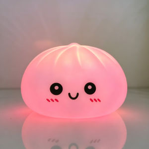 【PH stock】LED Light Up Bun Squishy Toy Stress Relief Squeeze Sensory Fidget Toy Kids Gift