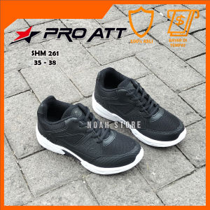 NOAH - Sepatu Sekolah PRO ATT SHM 261 35-38  /Sepatu Tali /Sepatu Sekolah Hitam /Sepatu Sneakers Anak /Sepatu Keren /Sepatu Olahraga