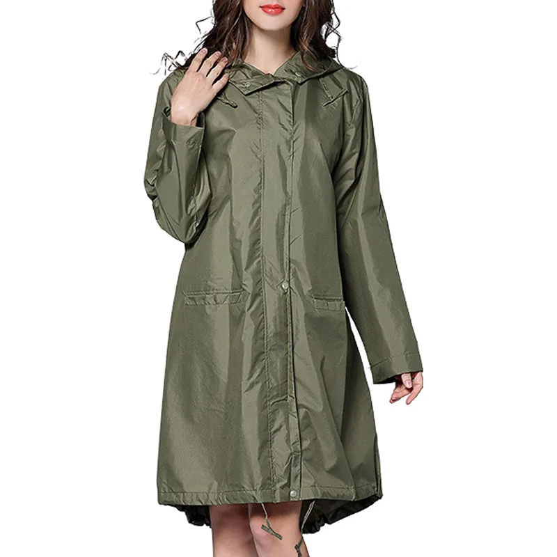 0duw Women Hooded Outdoor Waterproof Jacket Raincoats Long Coat Rain Jacket  Uni Fashion