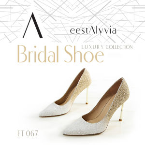 EEST ALYVIA Luxury High Heels Shoes Woman Nude Pointed Toe Female Patent Leather Ladies Stilettos Fashion Bridal Wedding Shoes New Sequin Glitter Shoe Galaxy Series