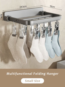 Justliving 1 chiếc móc phơi khô đa năng giá treo phòng tắm kẹp giá phơi 12/20/26 kẹp nhiều kẹp treo tường không đục lỗ treo gấp cho tất ban công găng tay đồ lót khăn