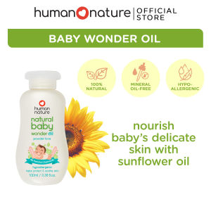 Human Nature 100% Natural Baby Wonder Oil 100ml | Hypoallergenic Mild and Gentle Baby Oil with Premium Sunflower Oil (No Harmful Chemicals)