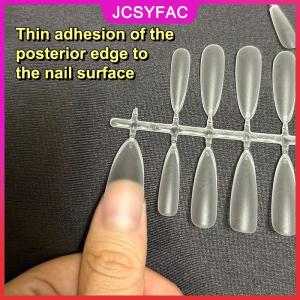 JCSYFAC 100Pcs Báo Chí Trên Móng Tay Mẹo Đầy Đủ Bìa Siêu Mỏng Móng Tay Giả Các Bản Vá Lỗi Gel Móng Tay Mở Rộng Hệ Thống Rõ Ràng Móng Tay Giả Phụ Kiện Nghệ Thuật