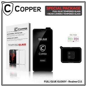 Realme C11 - COPPER Tempered Glass Full Glue Premium Glossy