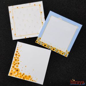 Mini Floral Notepad 3x3 Inches | Cute Aesthetic Eye-Candy Design | Small Memo Pad for Notes & Journaling Pets Dog Sunflower