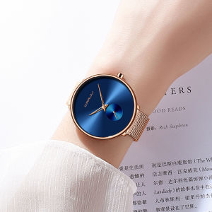 CRRJU Fashion Jam Tangan Wanita Korea Style Kuarsa Jaring Tahan Air Jam Tangan Sederhana Elegan Jam Kasual （2165）