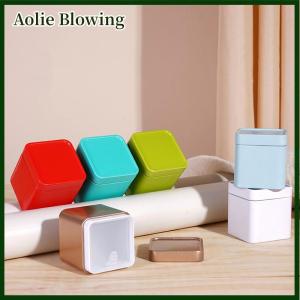 Aolie 1PC Mini Tin Storage Box Sealed Tea Caddy Small Square Coffee Jar Tea Leaves Container Cans Small Tinplate Spices Storage Boxes