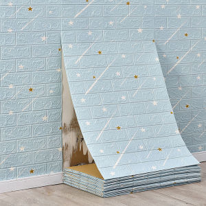 3D Foam Wall Paper Dinding Brick Adhesive Wallpaper pelekat dinding bilik tidur Wall Sticker Cartoon Waterproof Decoration Roof Ceiling Home Wall Panner Decor