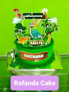 Cake Topper Birthday Dinosaurus Dinosaur Dino gratis custom nama