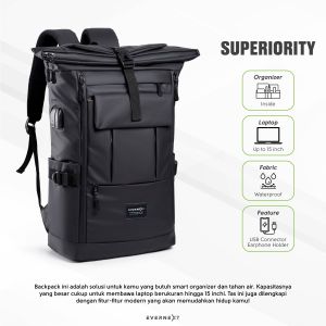 Tas Ransel Bodypack Backpack Travelling Outdoor Pria Waterproof Tas Laptpop Cowok Anti Tahan Air Tas Gunung Casual Smart Organizer