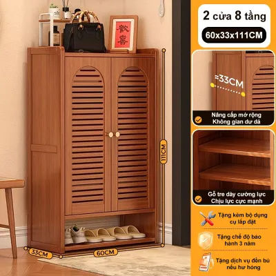 KUCA Tủ Đựng Giày 2/3/4 kệ để giày gỗ tre Khả năng thoáng khí tốt Phòng chống nấm mốc