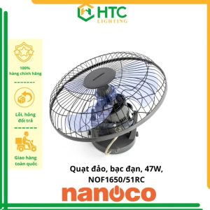 Quạt đảo Nanoco model NOF1651RC màu Ghi/Beige (có remote công suất 47W bạc đạn)