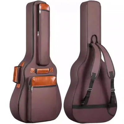 41 Inch 10mm Thickened Acoustic Guitar Bag Waterproof Oxford Nylon Double Straps Cotton Padded Guitar Case Gig Backpack