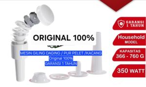 H01Mesin penggiling daging 350w 350 W ORI 100% ALAT PERALATAN GILING PUR VOER SAYURAN KACANG PENGHALUS PELET AYAM IKAN MAKANAN BISA BUAT DIMSUM SOMAY BASO PELUMAT PENGHANCUR MIE KUE MEAT GRINDER MACHINE  memungkinkan Anda untuk menciptakan campuran daging