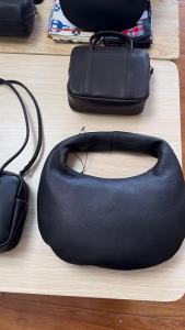 aet  Japanese niche genuine leather womens bag light luxury handbag tofu bag crescent bag round bucket bag hand-held shoulder bag light luxury bag