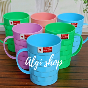 12Pcs Gelas tangkai unik harian tebal bebas BPA