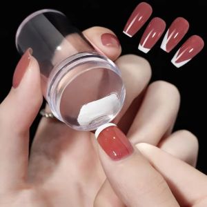 LETIGO Clear Nail Art Stamper Silicone Stencil Template French Nail Stamper Versatile Nail Stamping Tool Manicure