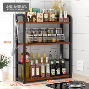2/3-Tier Seasoning Organizer Storage Rack Stainless Steel Spice Rack Kitchen Condiments Supplies Rack