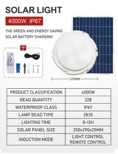 FUJISHIN Solar Light Indoor LED Automatic Night Light Outdoor Waterproof Chandelier Solar Panel Light Garden Night Light