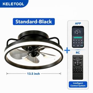 20" Ceiling Fan Light DC Motor Variable Frequency Fan Dimmable LED Ceiling Fans Lamp Remote Control 6 Speed for Living Room