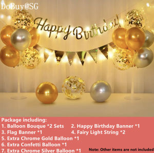 🔥SG LOCAL STOCK🔥Happy Birthday Balloon Decoration with Fairy Lights Balloon Bouque Chrome Balloon Metallic Balloon Foil Balloon Flag Banner Birthday Banner Crown Foil Balloon Photo Chip Balloon Bouque Balloon Tree Party Supply Birthday Balloon