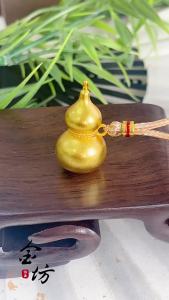 New hot sale ร้านทองสไตล์เดียวกันวิธีโบราณทรายทอง 999 จี้ฟักทองขัดเงา diy สร้อยคอผู้หญิงสไตล์ฮิตจาก Xiaohongshu 2025