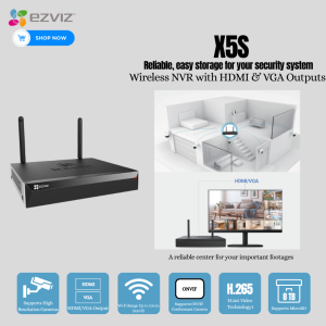 EZVIZ Wireless Network Video Recorder with HDMI & VGA Outputs (X5S 8W) Reliable Easy Storage for Your Security System