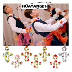 HUAYANG01 [2023 new HOT FASHION] 4 cái bộ Hawaii Hoa Leis Vòng Hoa Vòng Hoa Vòng Hoa Cánh Hoa Headband Vòng Đeo Tay Bãi Biển Đảng Trang Trí Nội Thất Đám Cưới Mặc Quần Áo Phụ Kiện