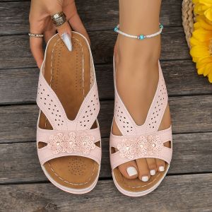 Free Shipping New Summer Styles: Plus-Size WomenS Shoes WomenS Wedge-Heeled Floral Beach Sandals WomenS Slippers WomenS Sandals
